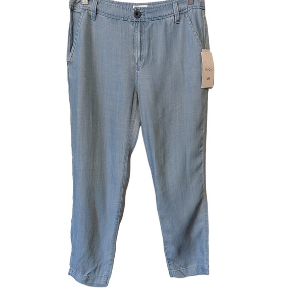 RVCA Lowlanded Chambray Casual Trousers 27 NWT - Picture 2 of 12